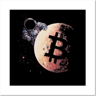 Bitcoin to the moon Posters and Art